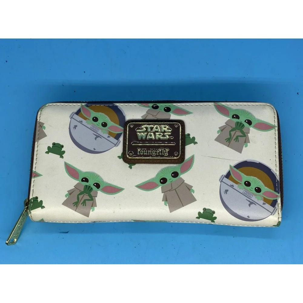 Loungefly The Child Grogu Frogs Mini Backpack Matching Flap Wallet Set Disney